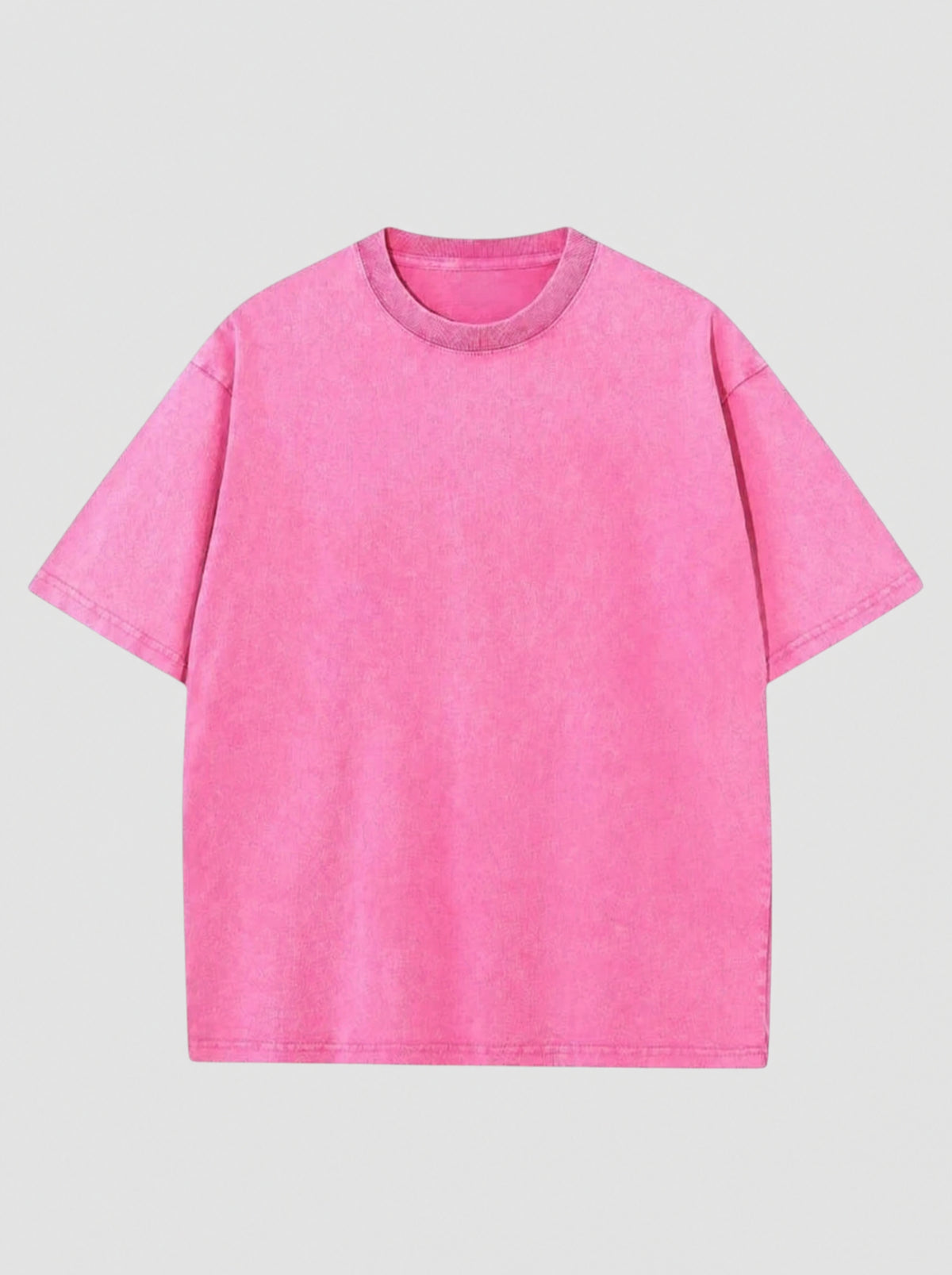 T-shirt rose délavé vintage en coton, col rond et coupe ample pour un look décontracté au quotidien.