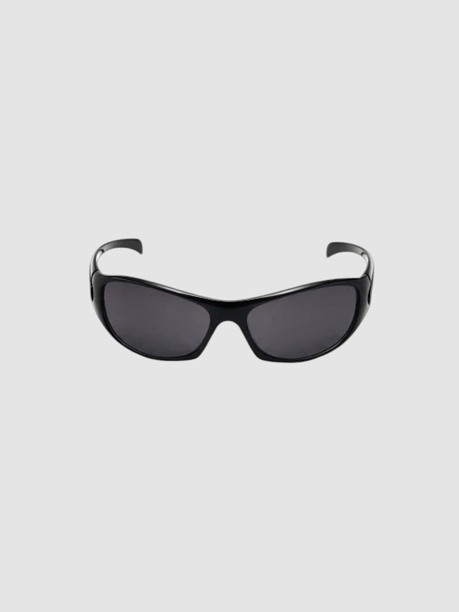 Y2K Avenue wraparound sport sunglasses with black polycarbonate frame and anti-glare UV400 lenses