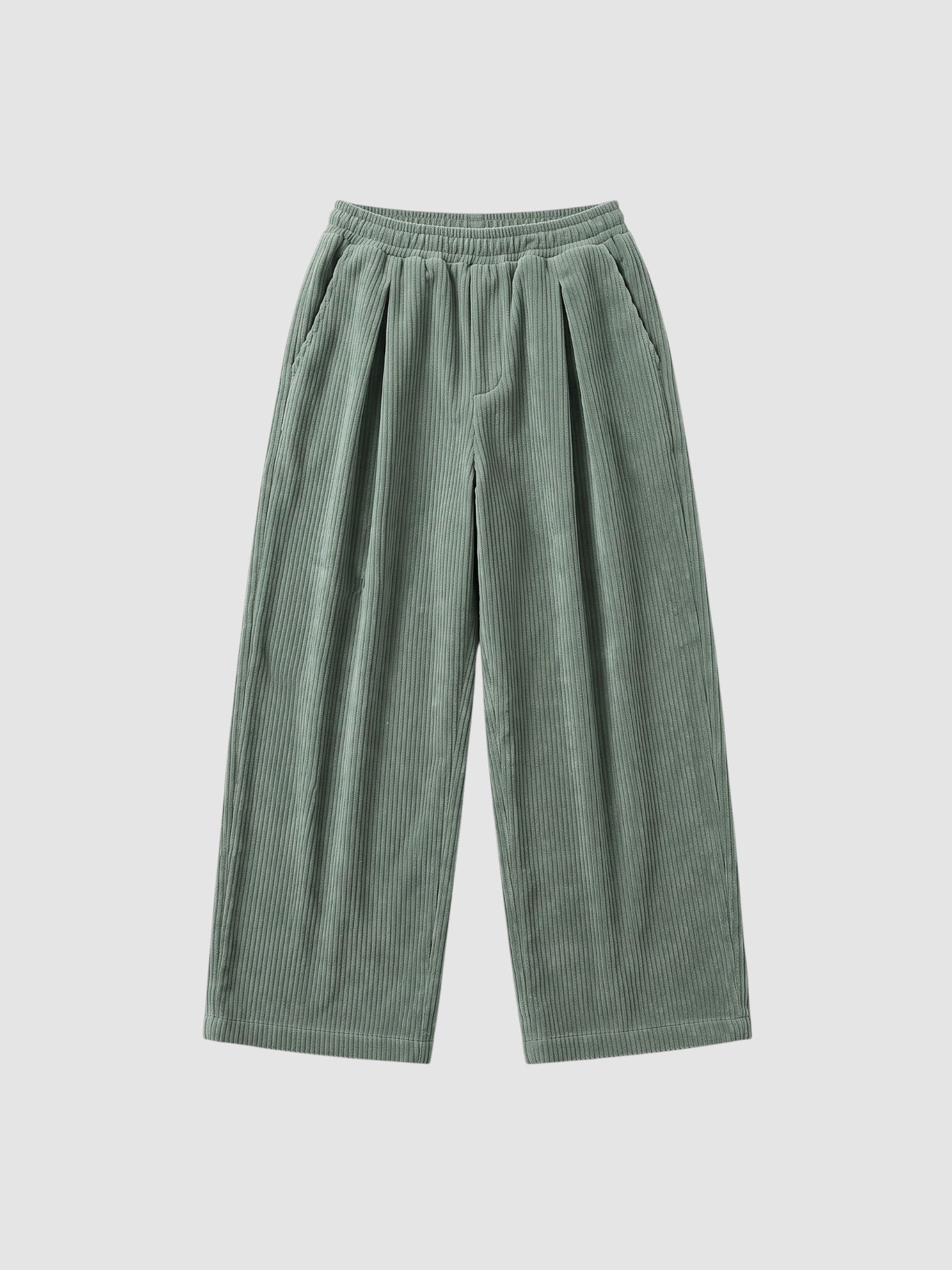 Y2K AVENUE green wide-leg corduroy trousers with an elasticated waist, deep side pockets, and a relaxed Y2K fit.
