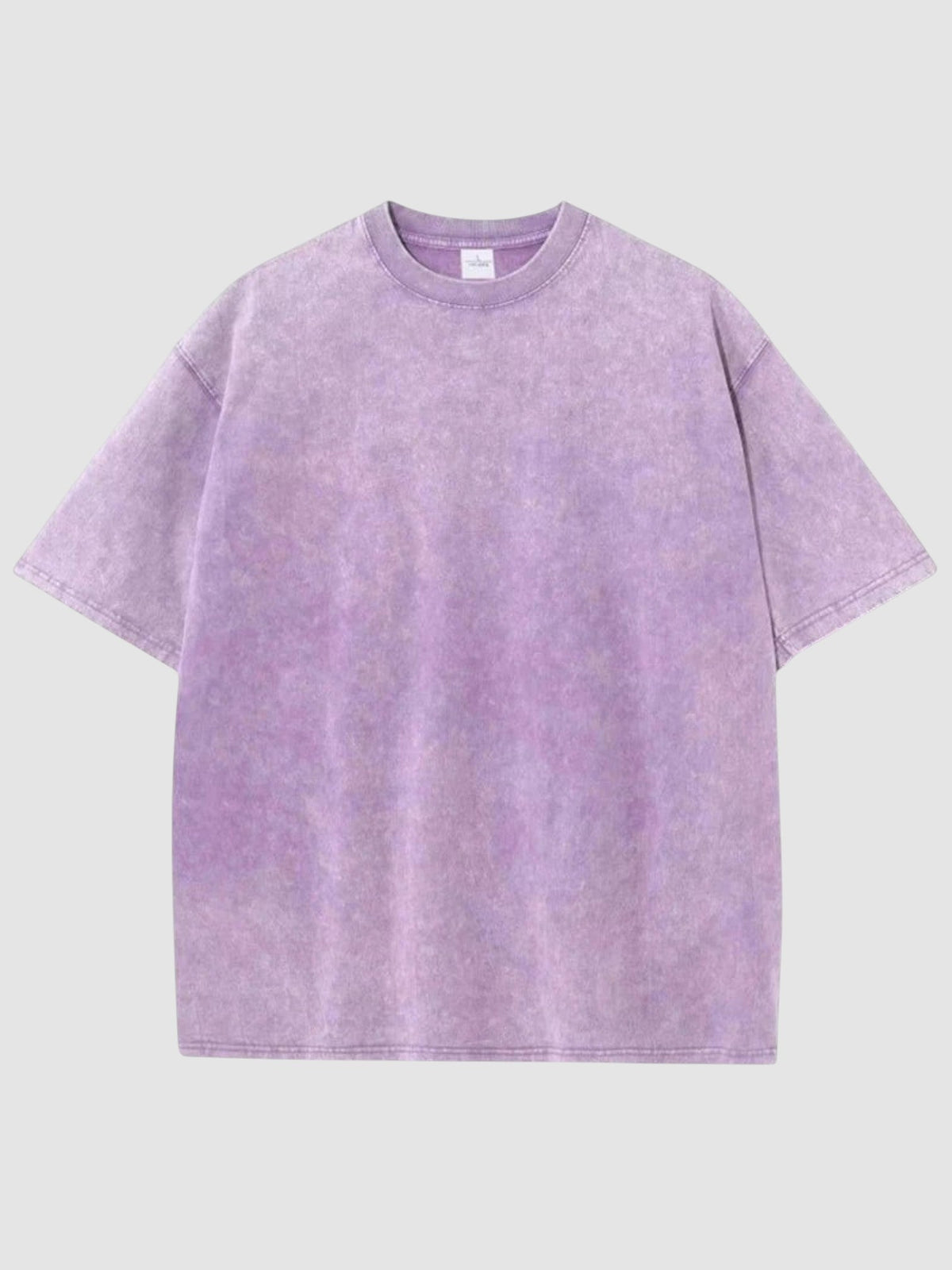 Y2K Avenue purple vintage wash cotton t-shirt with a relaxed fit, crew neck, and short sleeves.