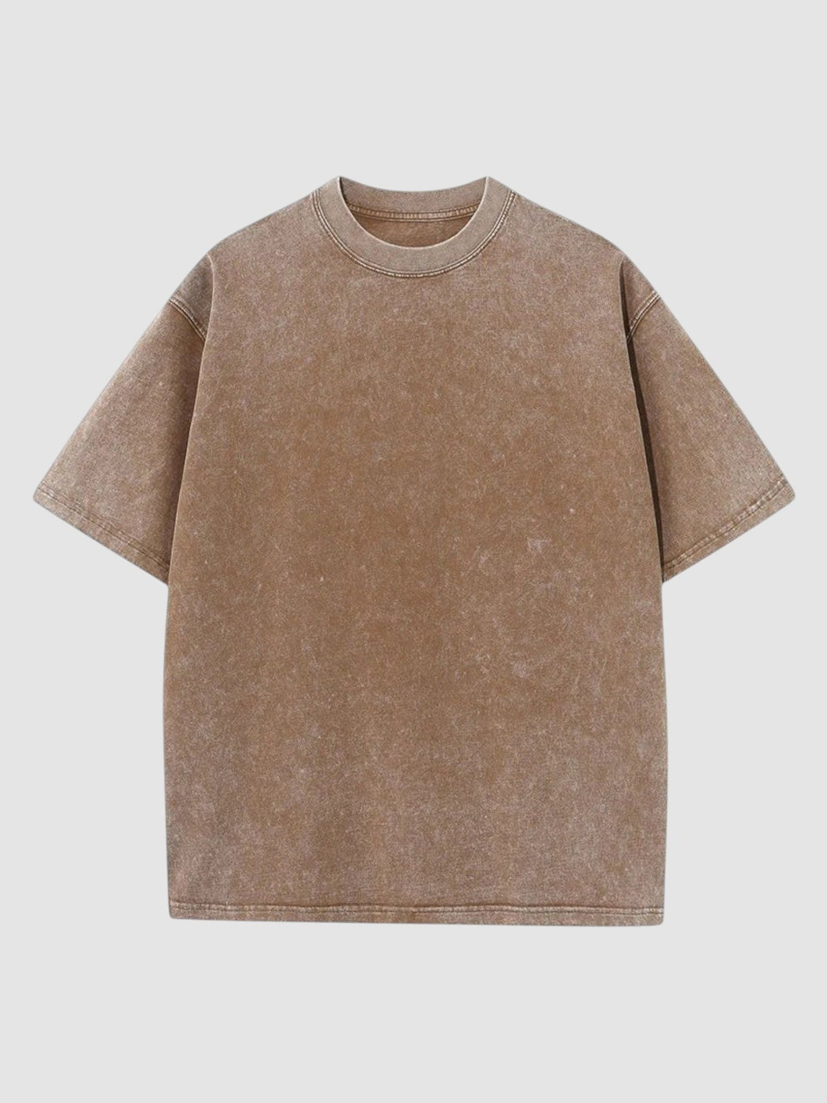 Y2K Avenue vintage washed brown cotton t-shirt with a relaxed fit, crew neck, and short sleeves.